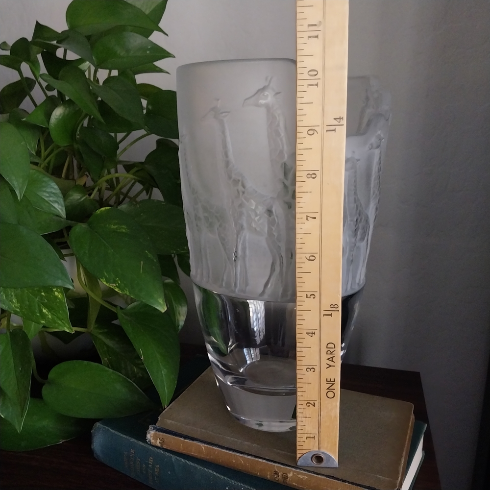 Nachtmann Crystal Glass SAFARI LINE Giraffe Vase 3D Frosted And Clear - Picture 10 of 11